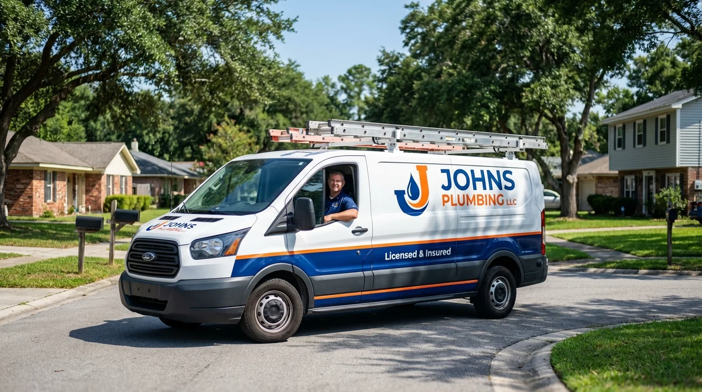 Johns Plumbing LLC service van in Grand Island, NE
