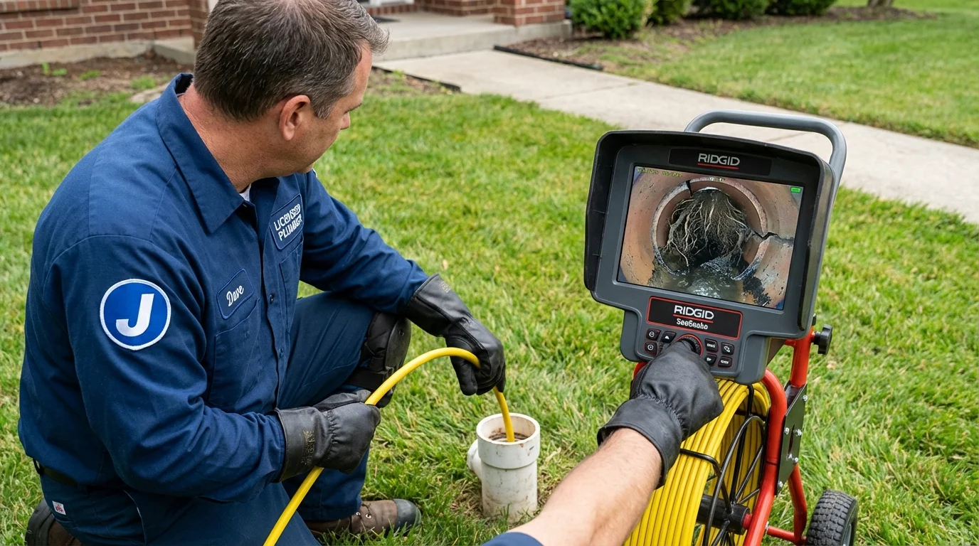 Sewer camera inspection being performed by Johns Plumbing LLC in Grand Island